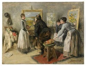 The Painting Lesson by Heinrich Matvejevich Maniser
