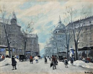 Budapest V Zime by Antal Berkes