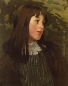 Portrait Of A Girl With Long Hair by Alexander Mann