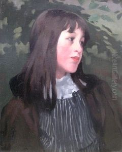 Portrait Of A Girl With Long Dark Hair Portrait Of A Girl With Long Dark Hair