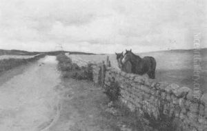 Horses At A Gate by Alexander Mann