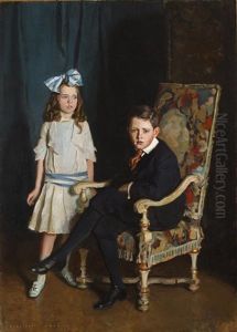 A Portrait Of Jean Mckelvie Sclater-booth And Her Brother by Harrington Mann