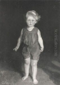 Portrait Of Sir Peter Scott As A Child by Harrington Mann