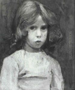 Portrait Of A Girl With Red Hair by Harrington Mann