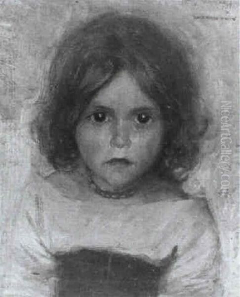 Portrait Of A Young Girl Wearing A Coral Necklace - view 1