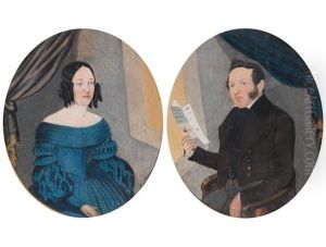 Portrait Einer Dame Sowie Portrait Eines Herrn (pair) by Josef Mann