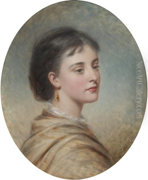 Portrait Of A Young Lady by Joshua Hargrave Sams Mann