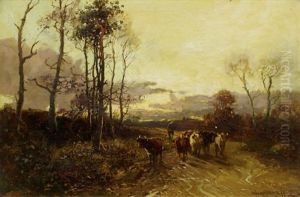 Driving Cattle, Late Afternoon