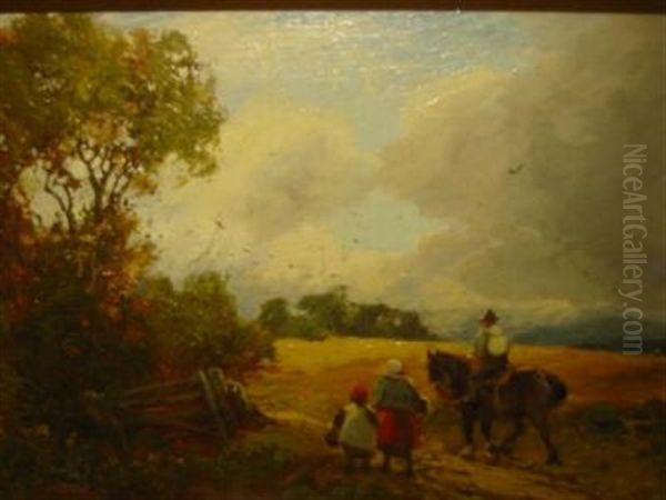 Workhorse And Figures On A Country Path - view 1