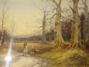 Autumnal Woodland With Figures Autumnal Woodland With Figures