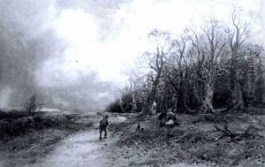 Autumnal Scene With Figures Near A Wood Autumnal Scene With Figures Near A Wood