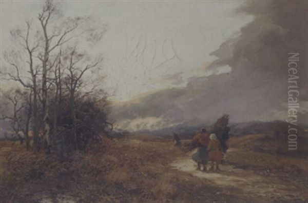 Faggot Gatherers On A Country Lane - view 1
