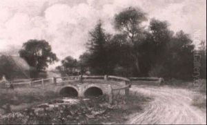 A Horse And Cart Crossing A Bridge