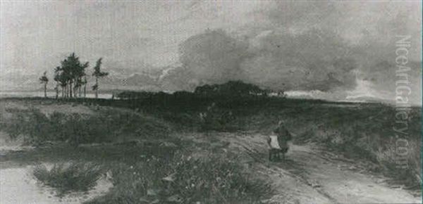 Figures On A Country Path - view 1