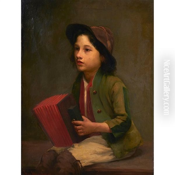 Young Boy With Accordion - view 1