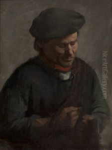 Fisherman Mending His Net by Jean Mannheim