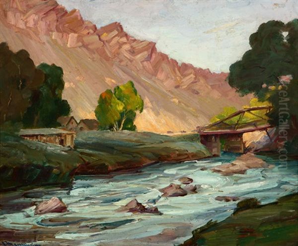Morrison Canyon, Bridge And Stream Landscape, Colorado - view 1