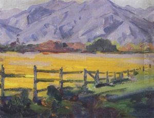 Yellow Field With Fence by Jean Mannheim