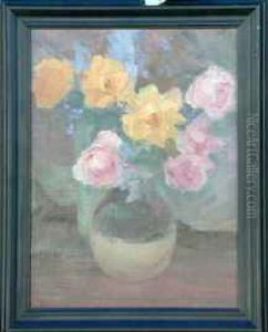 Still Life - Roses In Ceramic Vase