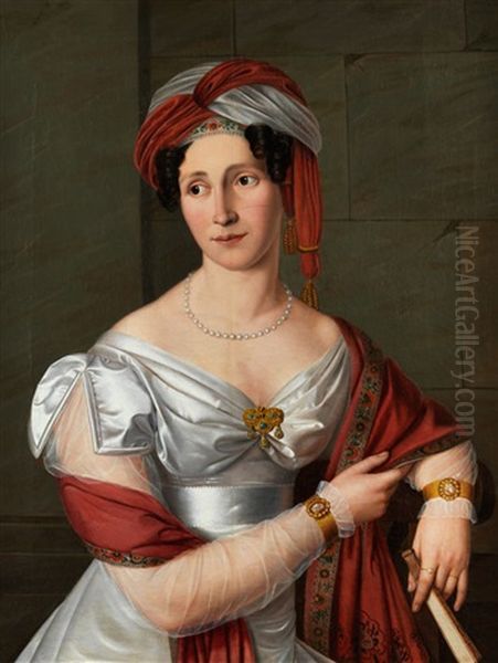 Halbbildnis Einer Dame In Weisem Seidenkleid - view 1