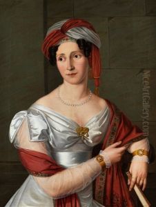 Halbbildnis Einer Dame In Weisem Seidenkleid by Johann Christian von Mannlich