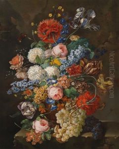 A Large Bouquet Of Flowers With Grapes A Large Bouquet Of Flowers With Grapes