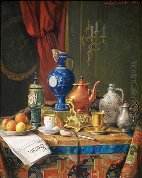 Stilleben Mit Kaffeezubereiter, Kaffeegeschirr Und Obst (+ Another, Similar; 2 Works) - view 1