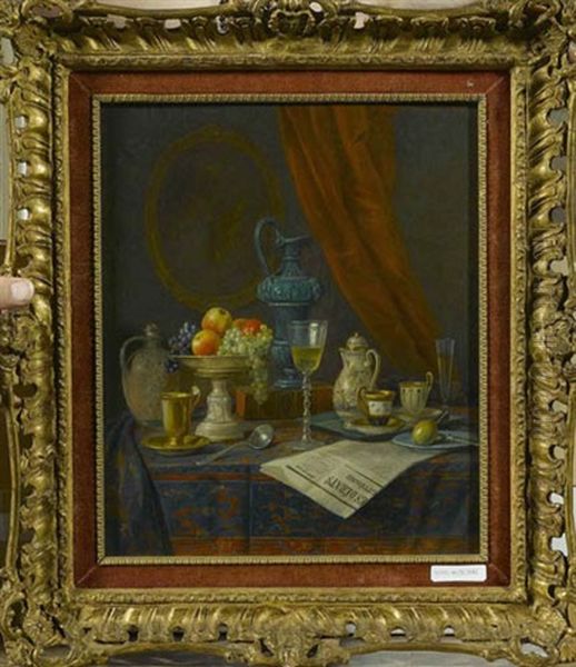 Stilleben Mit Geschirr Und Fruchten - view 1