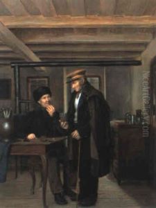 Interieurszene by Josef Mansfeld