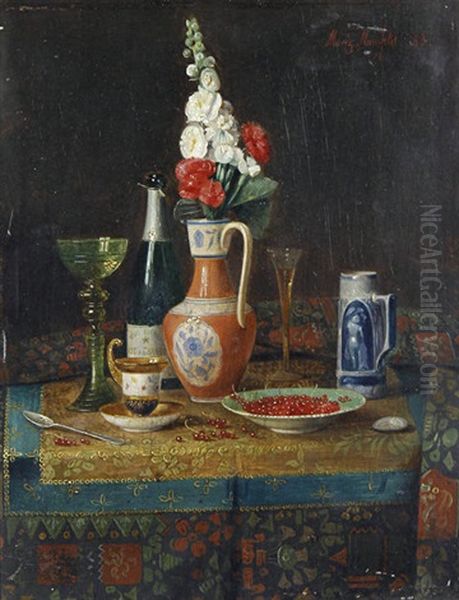 Still Lifes With Champagne And Fruit On A Table (pair) - view 1