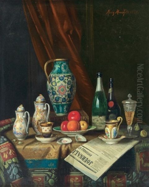 Stilleben Mit Ziergegenstanden Und Apfel - view 1