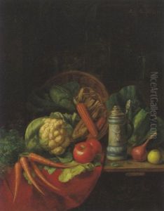 Stilleben Mit Gemuse Und Steinkrug Stilleben Mit Gemuse Und Steinkrug