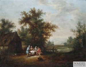 Landschaft Mit Den Drei Mannern Bei Abraham Und Sarah. Landschaft Mit Der Verstosung Der Hagar.