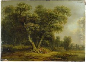 Waldige Gegend Mit Rastenden by Bernhard Gottfried Manskirch