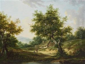 Landschaft Mit Reisenden Und Einer Herberge Landschaft Mit Reisenden Und Einer Herberge