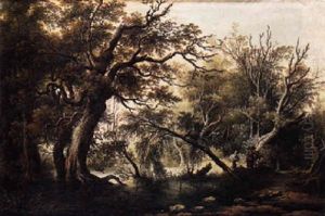 A Wooded Landscape With Travellers By The Edge Of A Lake A Wooded Landscape With Travellers By The Edge Of A Lake