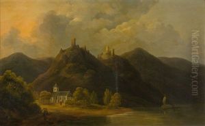 Das Kapuzinerkloster Bornhofen Mit Den Beiden Burgen Sterrenberg Und Liebenstein