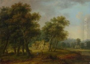 Waldlandschaft Mit Bauernhaus by Franz Joseph Manskirch