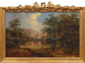 Forest Landscape With Manor by Jakob Manskirch