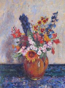 Still Life Of Flowers In A Pot by James Bolivar Manson