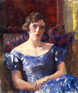 Portrait Einer Sitzenden Dame