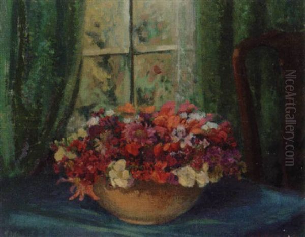 Still Life Of Flowers In Front Of A Window - view 1
