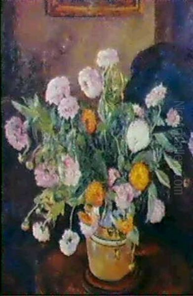 A Vase Of Dahlias - view 1