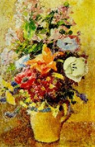 Mixed Flowers In A Vase by James Bolivar Manson