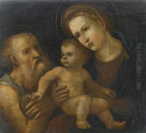 The Madonna And Child With Saint Jerome by Andrea Mantegna