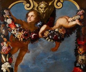 Putti Amongst Garlands Of Flowers (pair) Putti Amongst Garlands Of Flowers (pair)