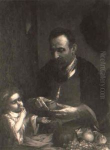 A Peasant Preparing Fruit For His Child A Peasant Preparing Fruit For His Child