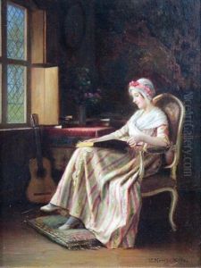 Jeune Fille A La Lecture by Victor Marais-Milton