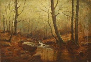 A Stream In The Forest by Julius Eduard Marak