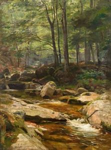 Waldinneres Mit Bachlauf by Julius Eduard Marak
